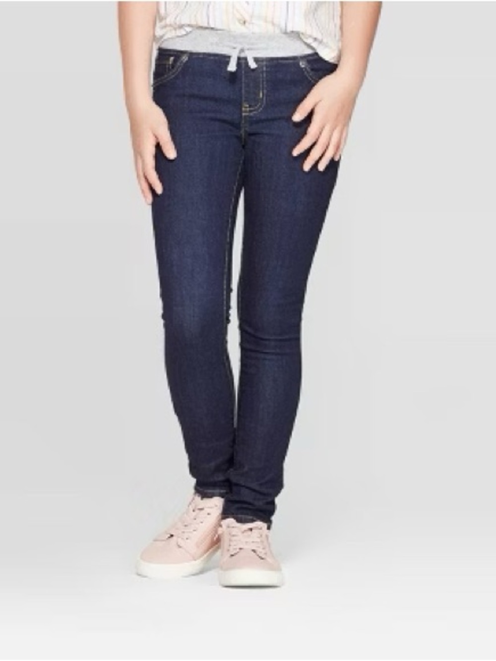 Dark Wash Skinny Jeans Girl's Dark Blue Jeans